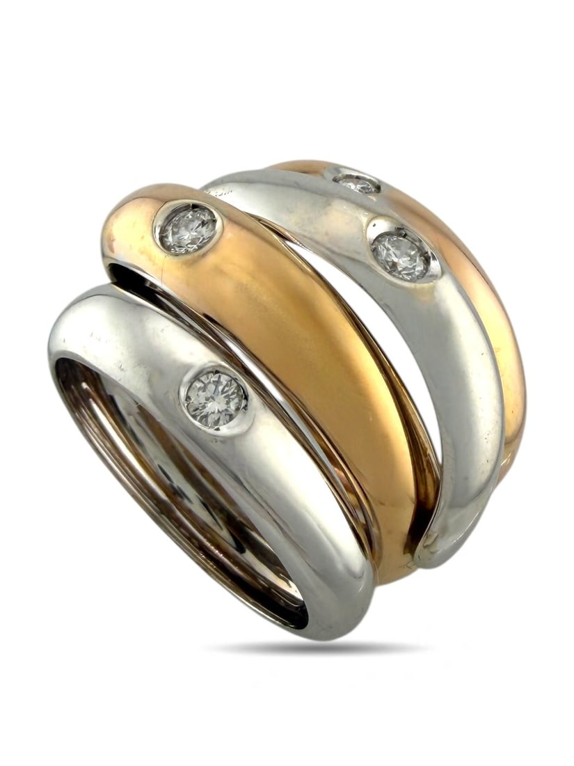 Two-Tone 18K Rose and White Gold 0.16ct Diamond Ring (1 of 7)