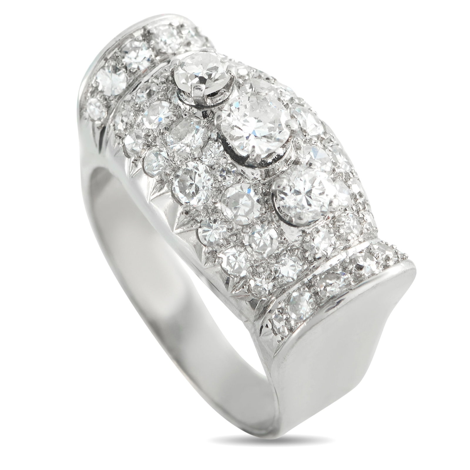 Antique 18K White Gold 1.58ct Diamond Ring (1 of 3)