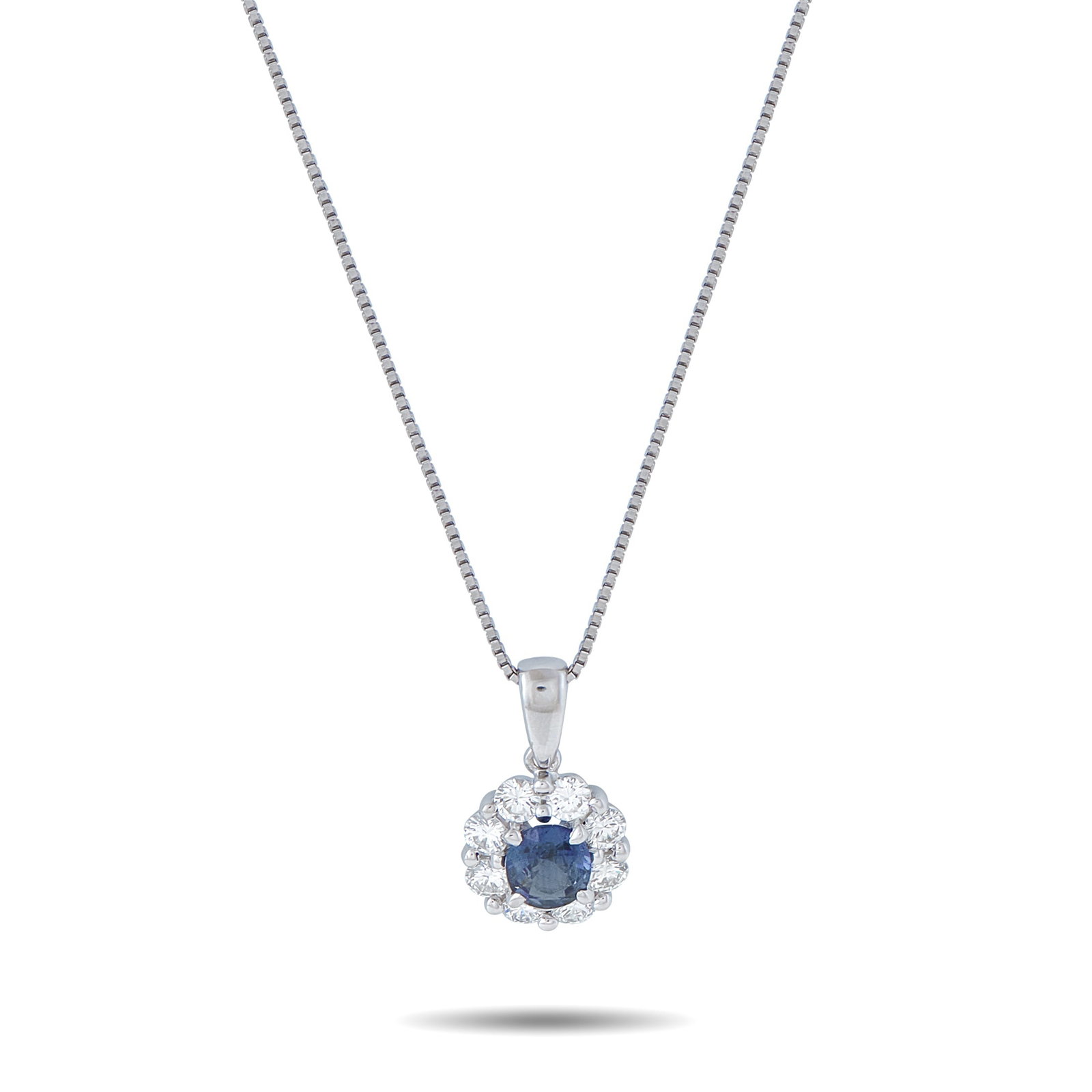 Platinum 0.66ct Diamond and Color Change Garnet Pendant: This luxury necklace offers understated elegance. Set in Platinum, it features a rare 0.83 carat color change garnet center stone surrounded by diamonds totaling 0.66 carats. The pendant measures 0.75