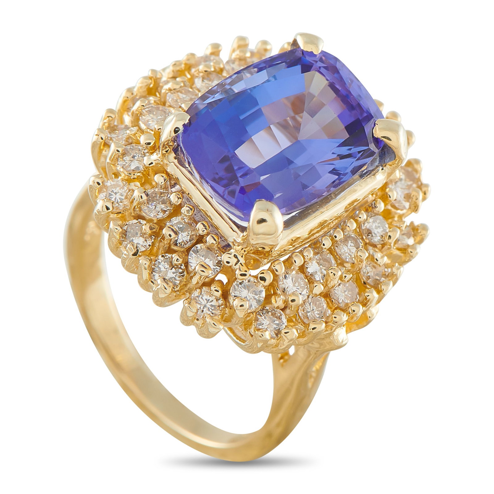 14K Yellow Gold 0.92ct Diamond and Tanzanite Ring (1 of 4)