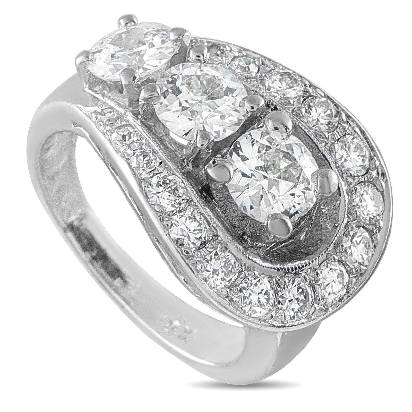 Antique 18K White Gold 1.88ct Diamond Ring: This antique ring will add a touch of old fashioned elegance to any ensemble. Dazzling Diamonds with a total weight of 1.88 carats make this piece stylish, elegant, and impossible to ignore. Set in 18