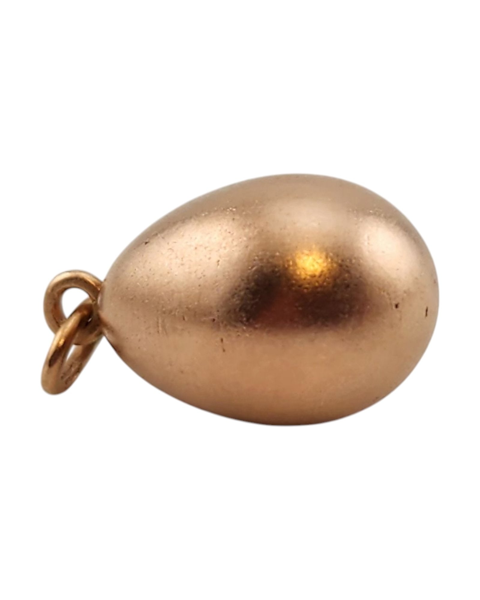 Antique Russian Jeweled 56K (14K) Gold Diamond Egg Pendant - 10