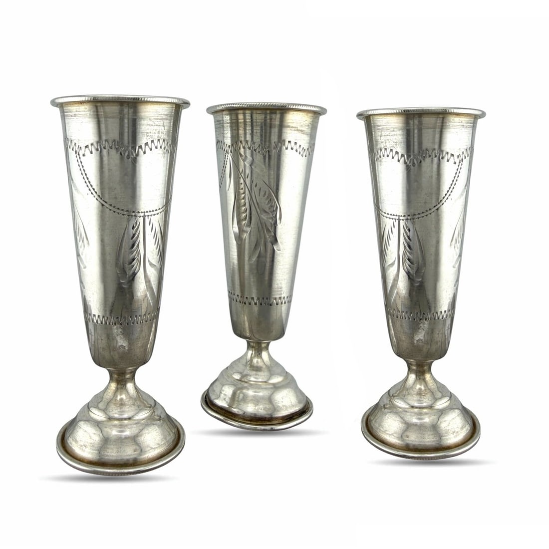 Imperial Russian 84 Zolotnik Silver Set of Antique Cups (1 of 8)
