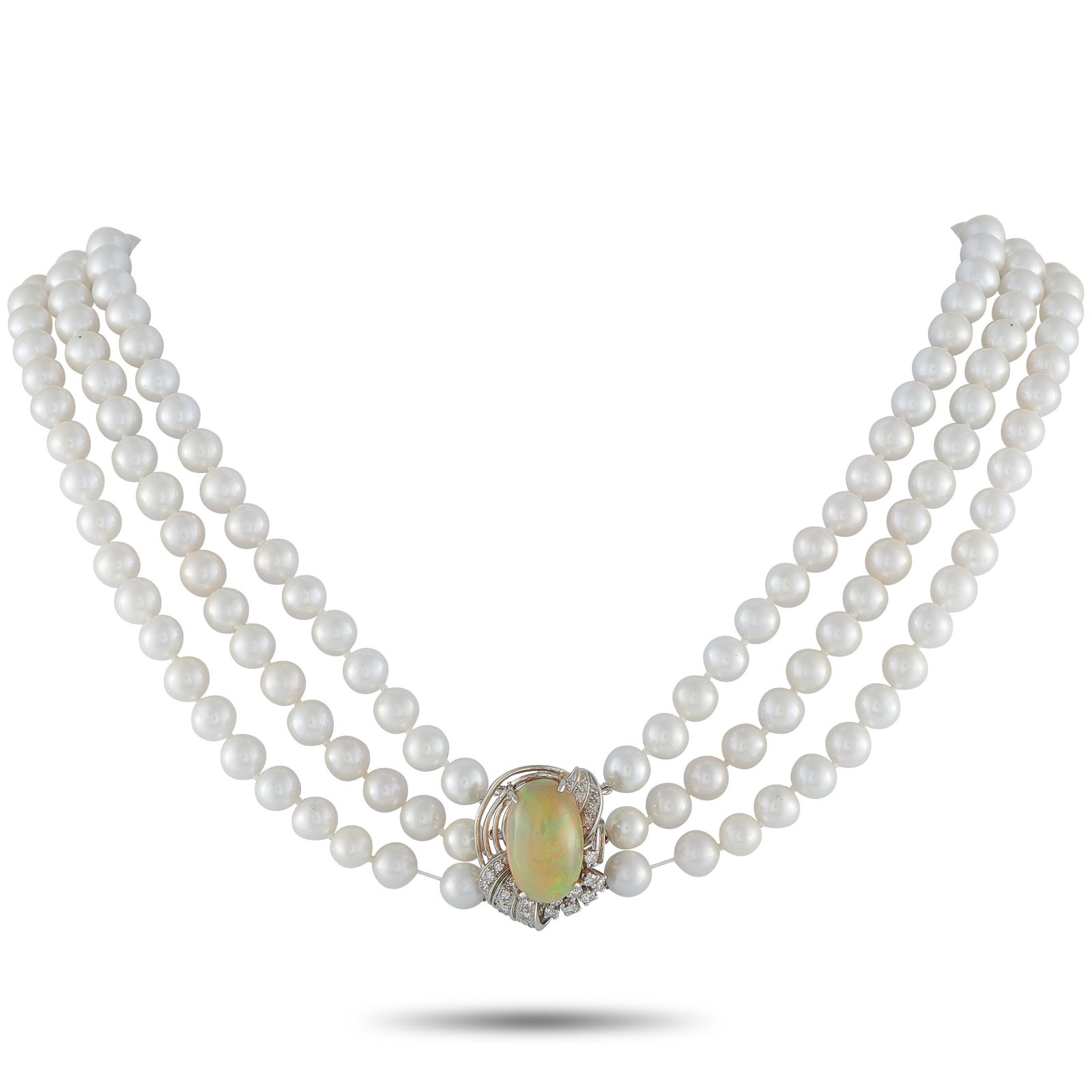 0.50ct Diamond, Opal, and Pearl Multi-Strand Necklace (1 of 3)