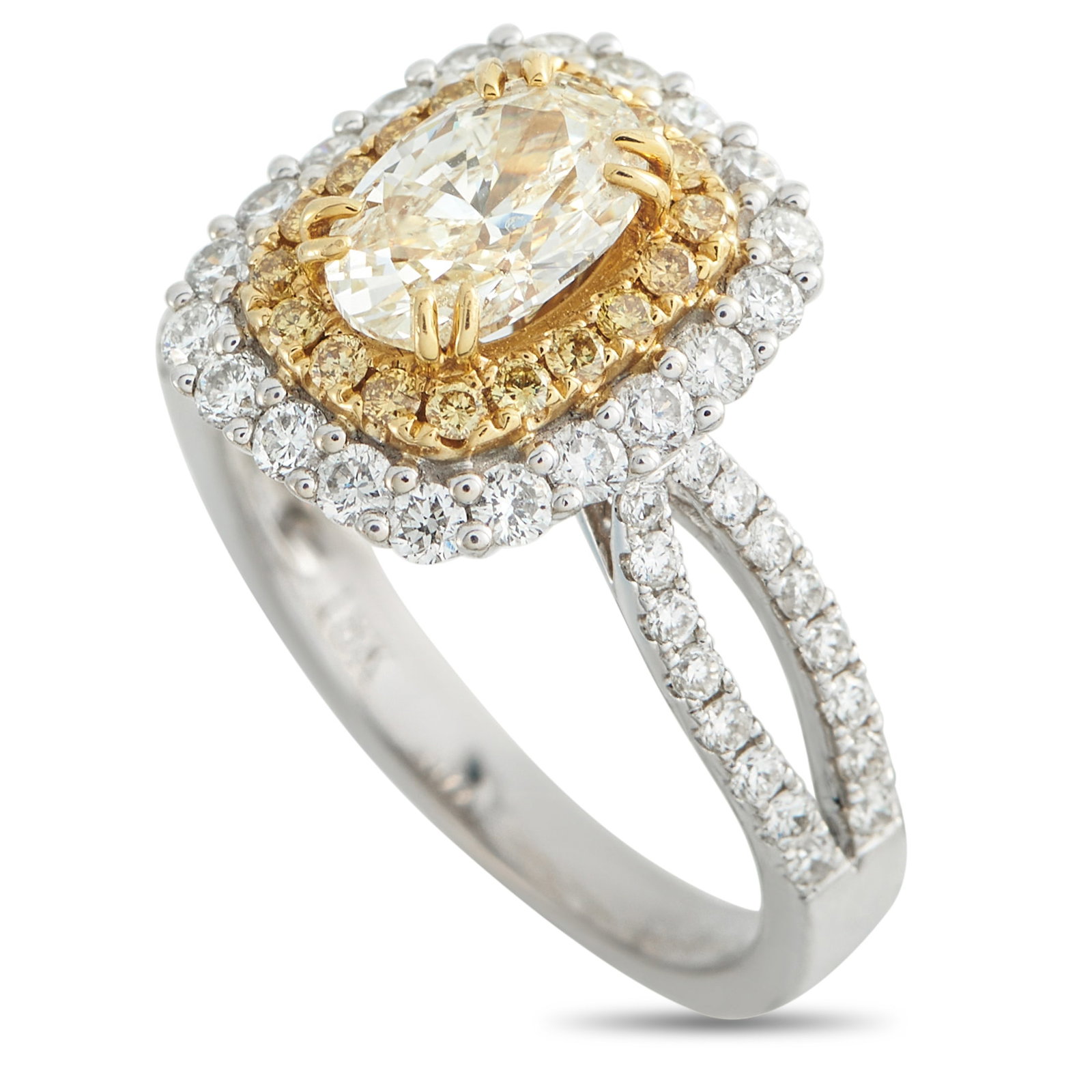 18K White Gold 1.30ct Diamond Ring: A breathtaking design makes this luxury ring impossible to ignore. Chic and incredibly elegant, a 0.85 carat Diamond center stone serves as a stunning focal point. It’s accented by additional Diamon