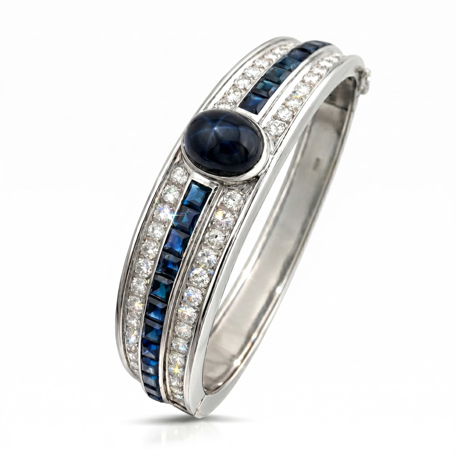 18K White Gold 4.5ct Diamond and 9.65ct Sapphire Bracelet (1 of 5)
