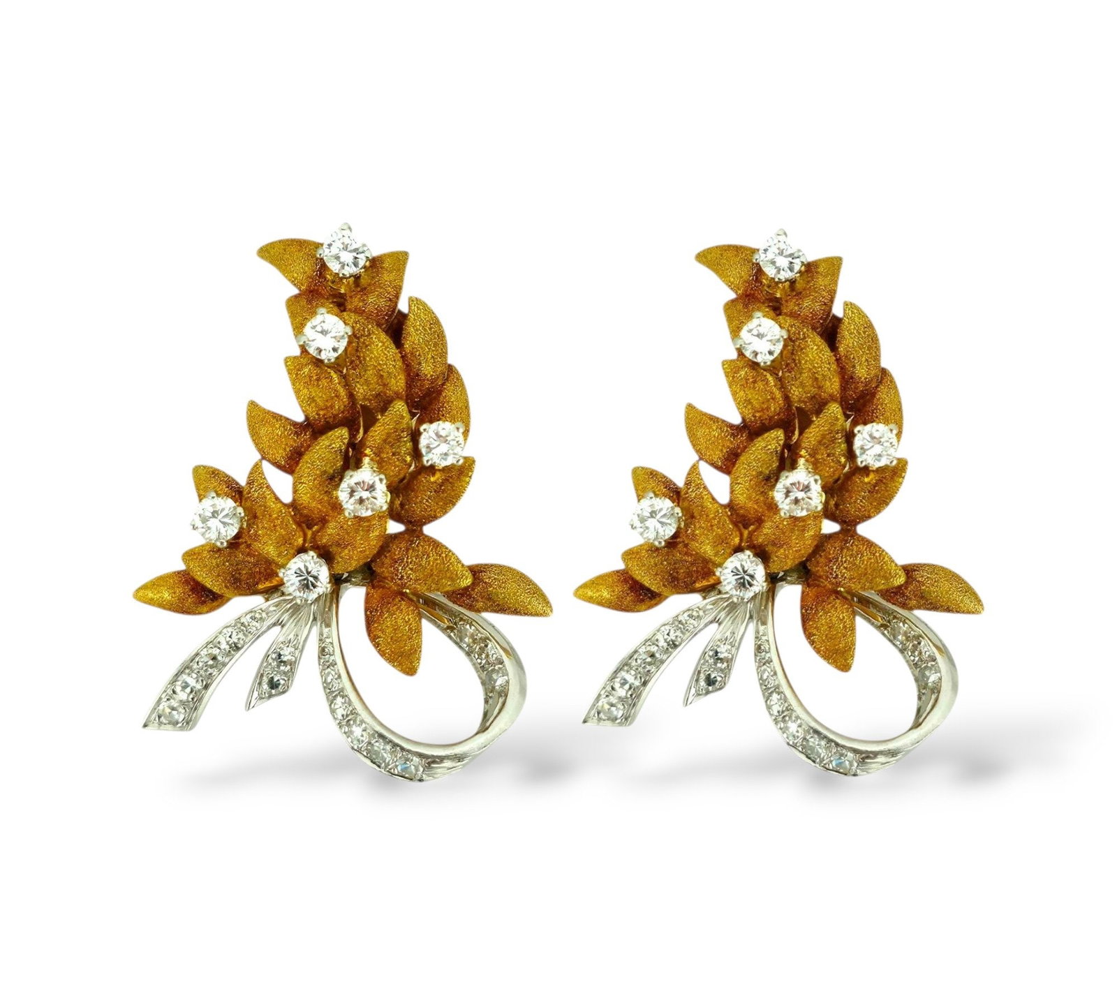 18K Yellow Gold Earrings with 44 Diamonds (1 of 7)