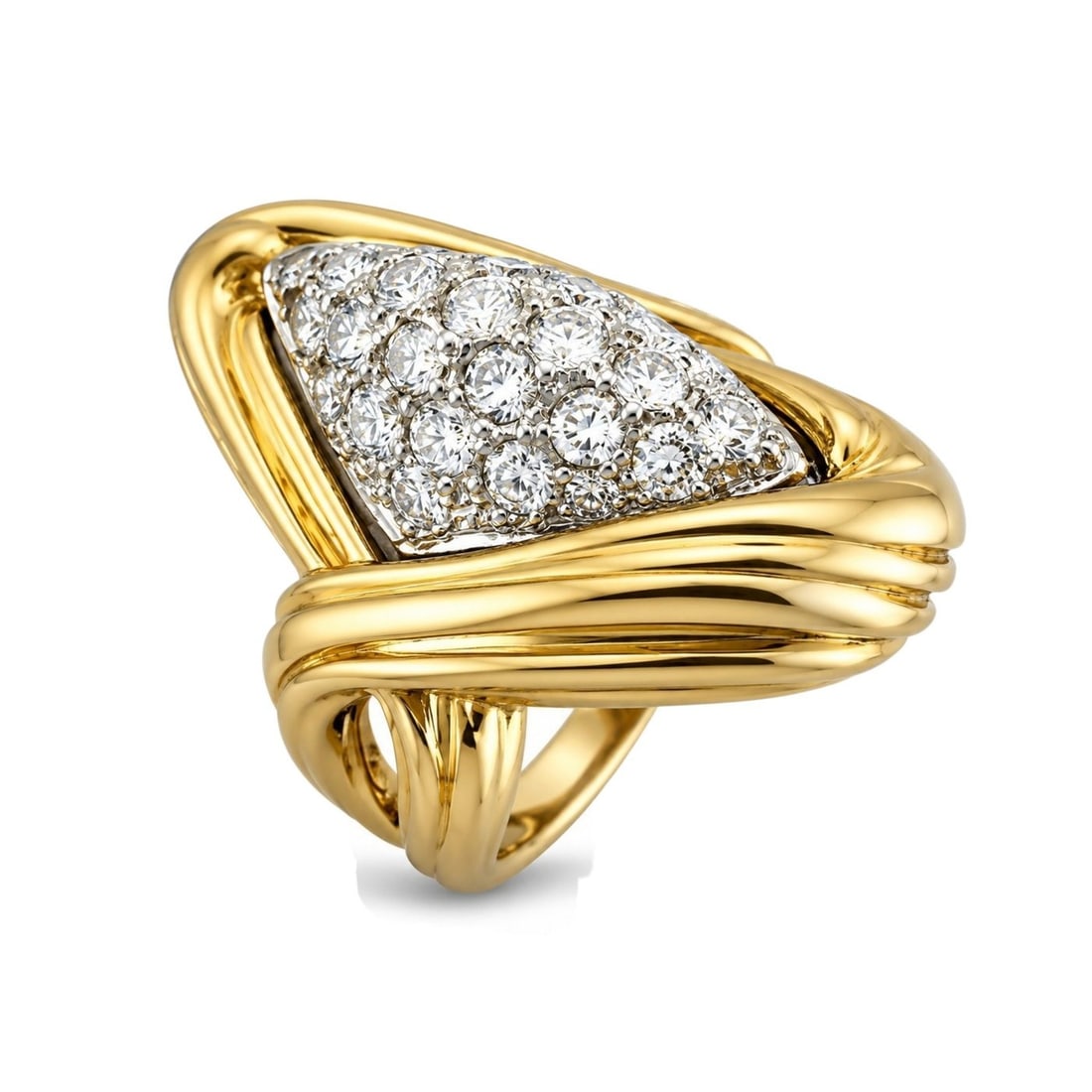 Yellow Gold 2.00ct Diamond Rhomboid Ring (1 of 8)