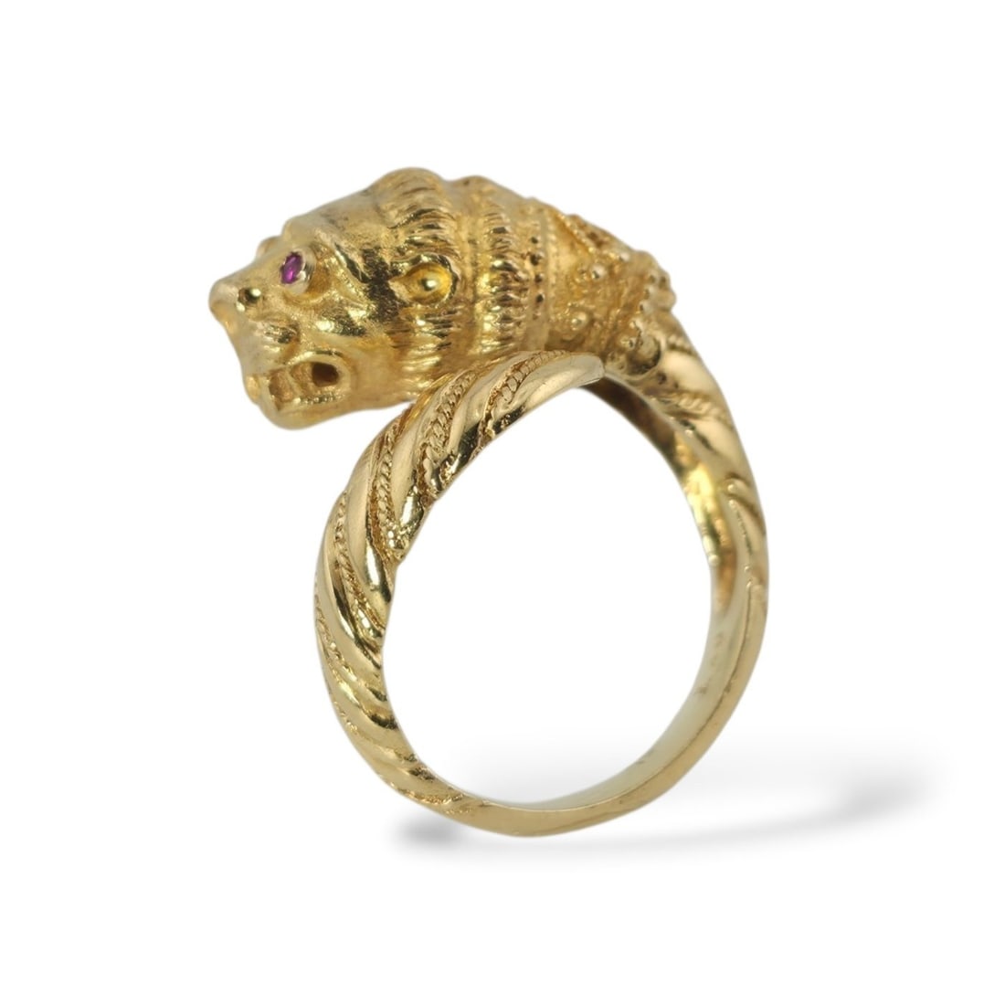 18K Yellow Gold Ruby Cheetah Wrap Ring - 2