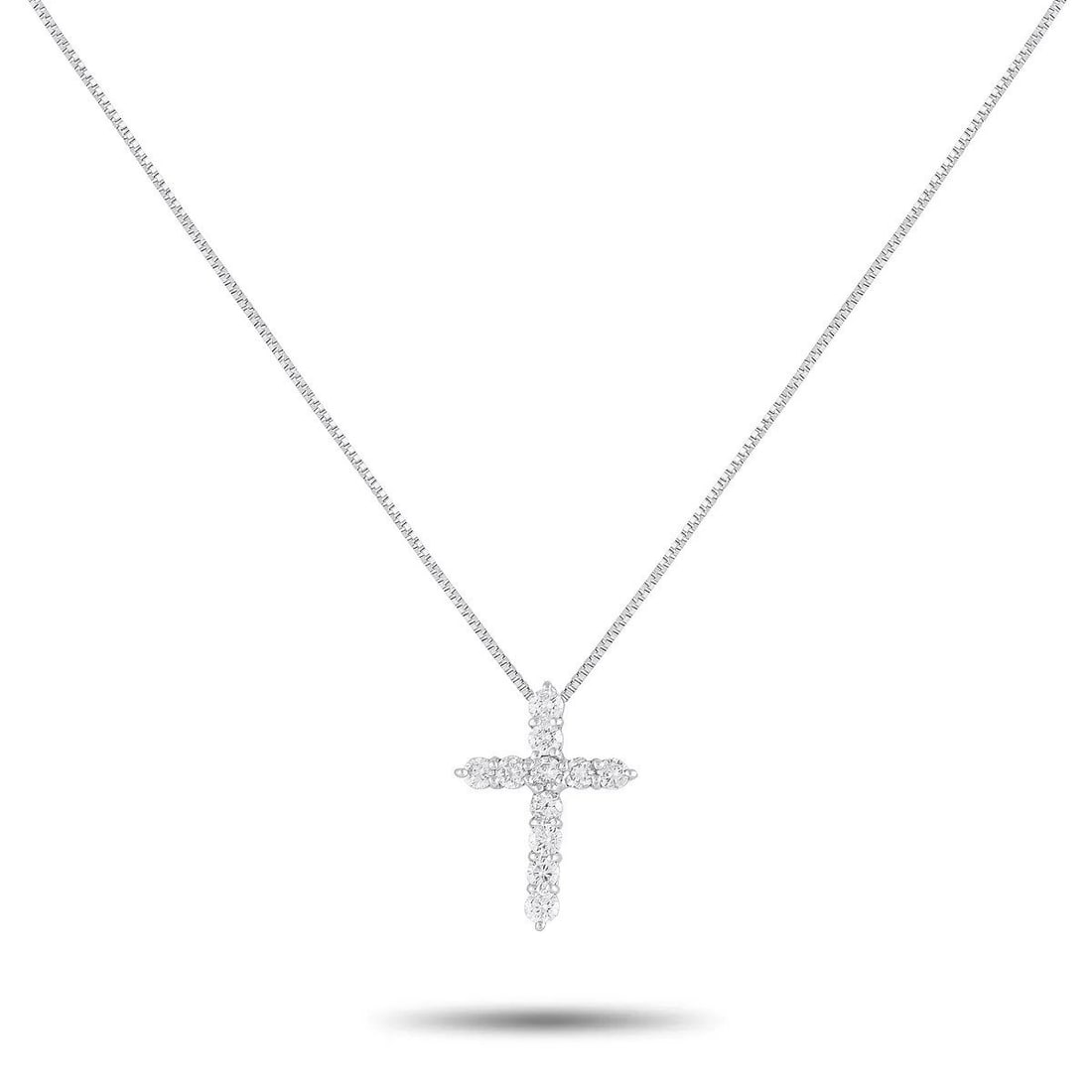 Platinum 0.52ct Diamond Cross Necklace: Platinum 0.52ct Diamond Cross Necklace METAL & STONES MetalPlatinum StonesDiamond Diamond Carat0.52 Stamp950 TYPE & SIZE Jewel ClosureSpring Ring Length17.00" 43.1cm Pendant Length0.69" Pendant