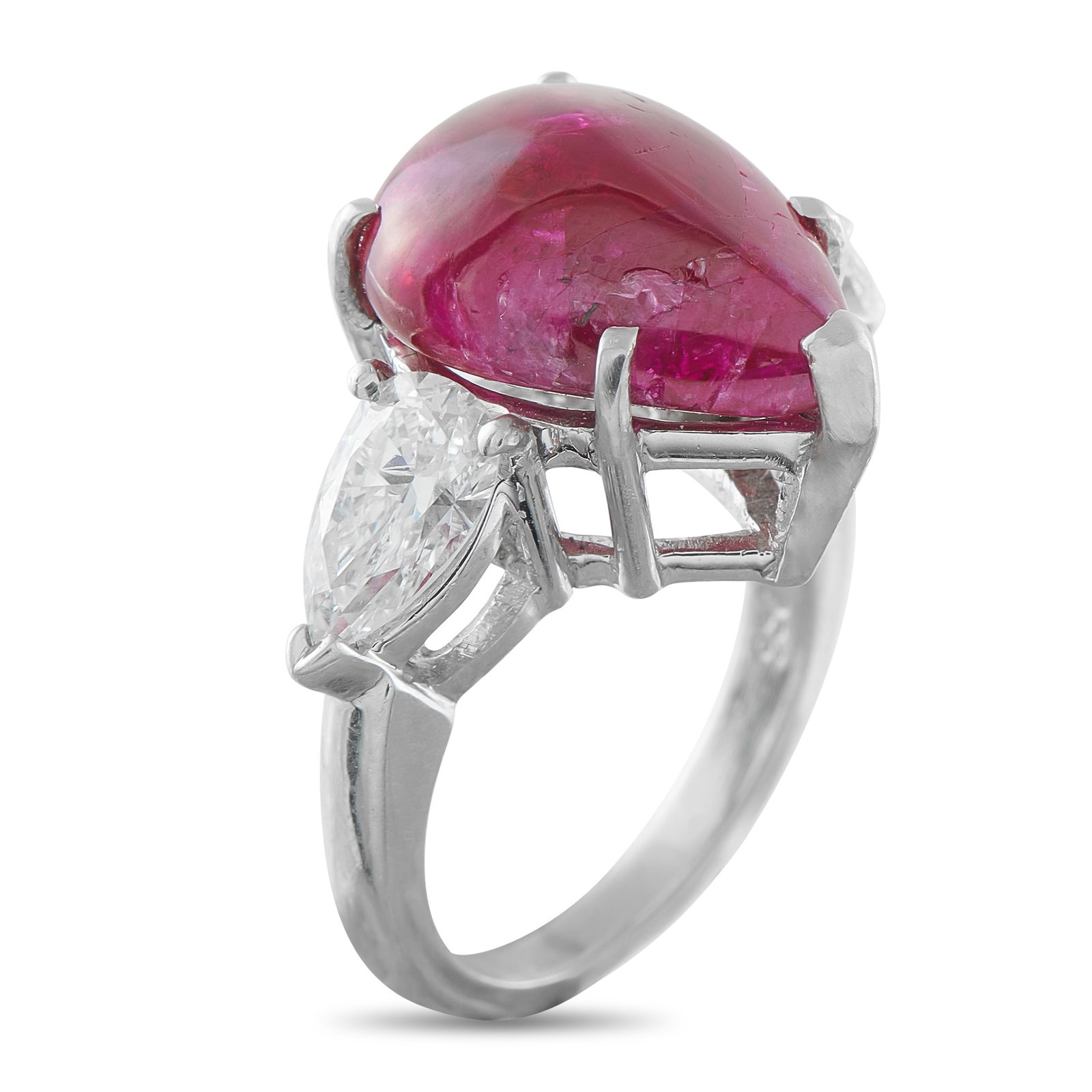 Platinum 1.85ct Diamond and Ruby Ring - 2