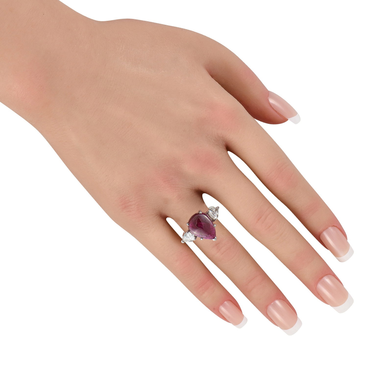 Platinum 1.85ct Diamond and Ruby Ring - 3