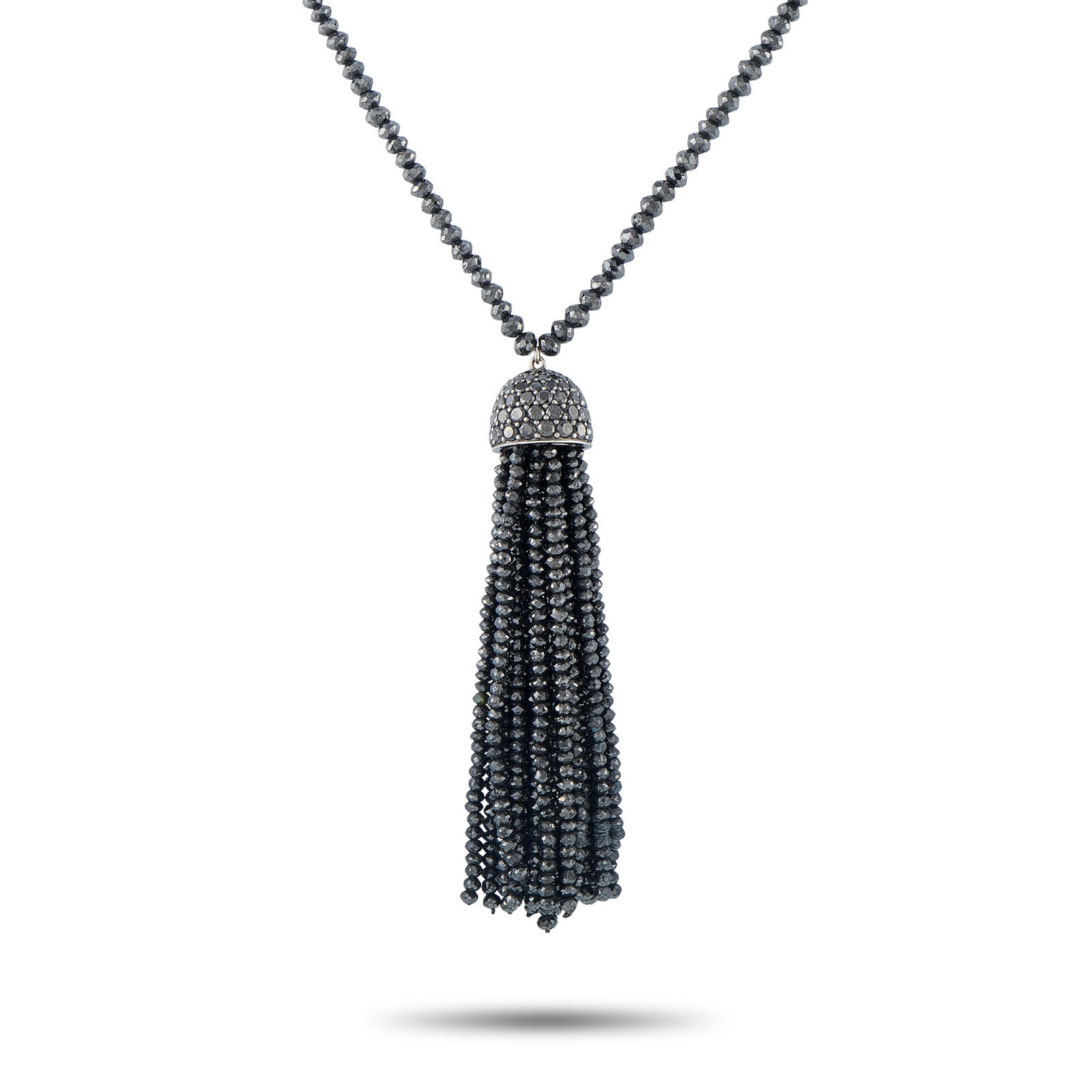 Ivanka Trump 18K White Gold Black Diamond Tassel Pendant (1 of 4)