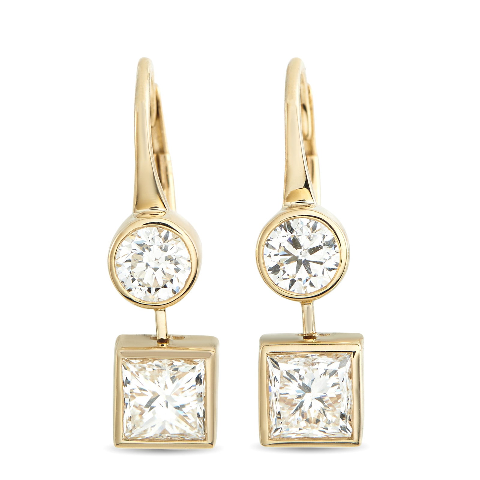 18K Yellow Gold 2.04ct Diamond Earrings (1 of 4)