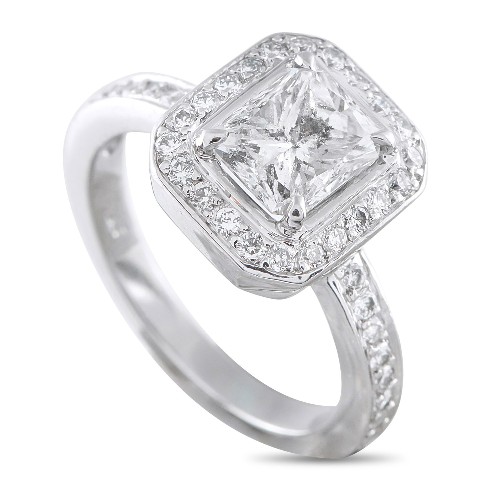 Platinum 2.18ct Diamond Ring: This luxury ring will continually catch the light. A breathtaking 1.78 carat Diamond makes it simply unforgettable, while Diamond accents totaling 0.40 carats surround the center stone and extend onto