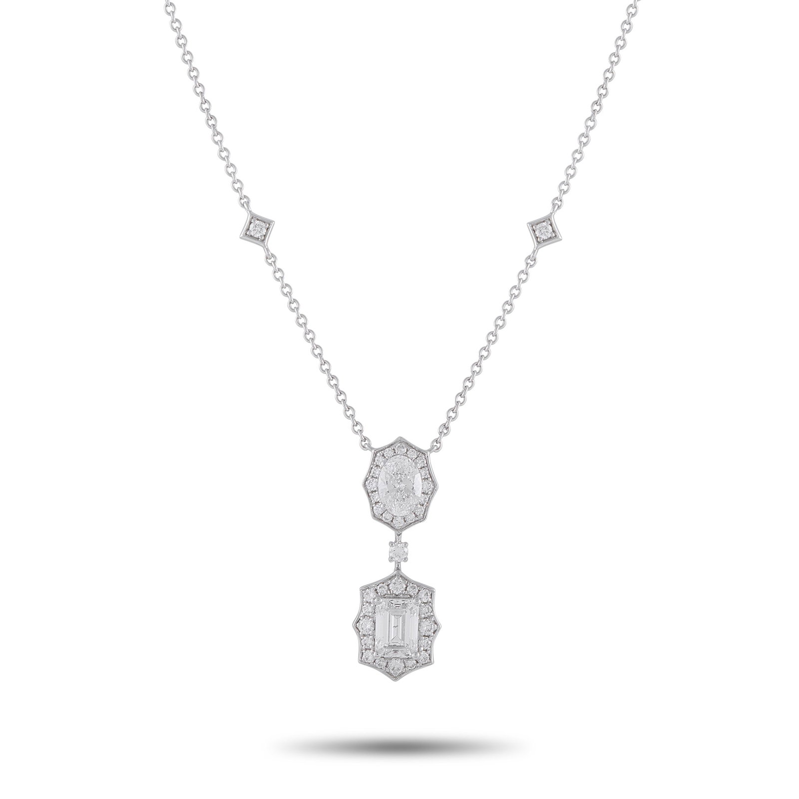 18K White Gold 2.76ct Diamond Necklace (1 of 4)