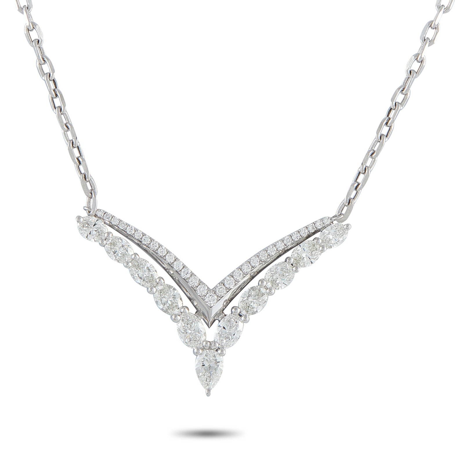 18K White Gold 2.20ct Diamond Necklace