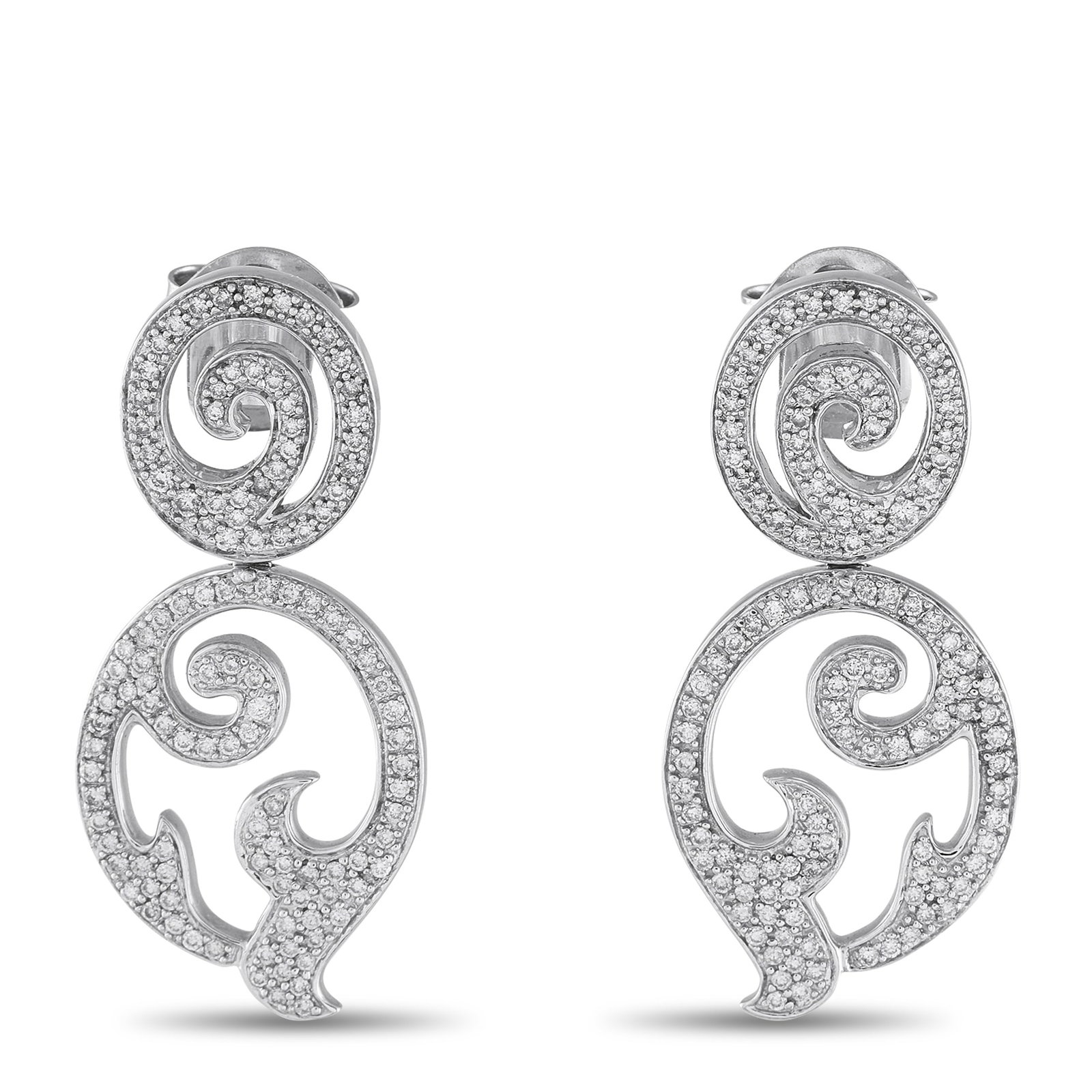 Tous 18K White Gold 1.75ct Diamond Earrings (1 of 4)