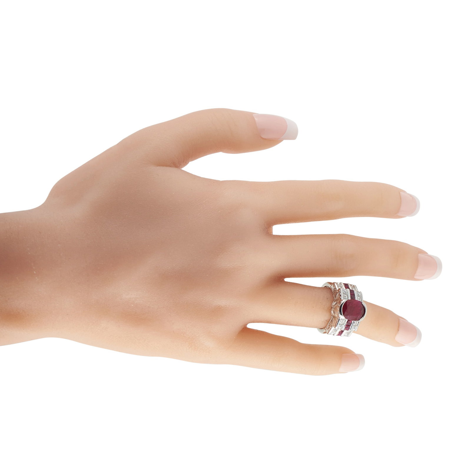 Platinum 1.76ct Diamond and Ruby Ring - 3