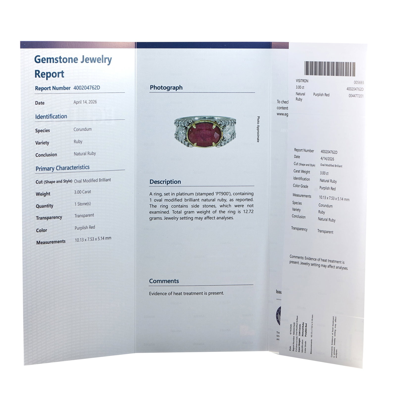 Platinum 1.60ct Diamond and Ruby Ring - 4