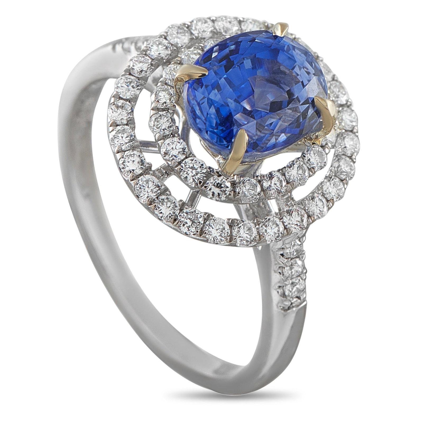 18K White Gold 0.52ct Diamond and Sapphire Ring (1 of 5)