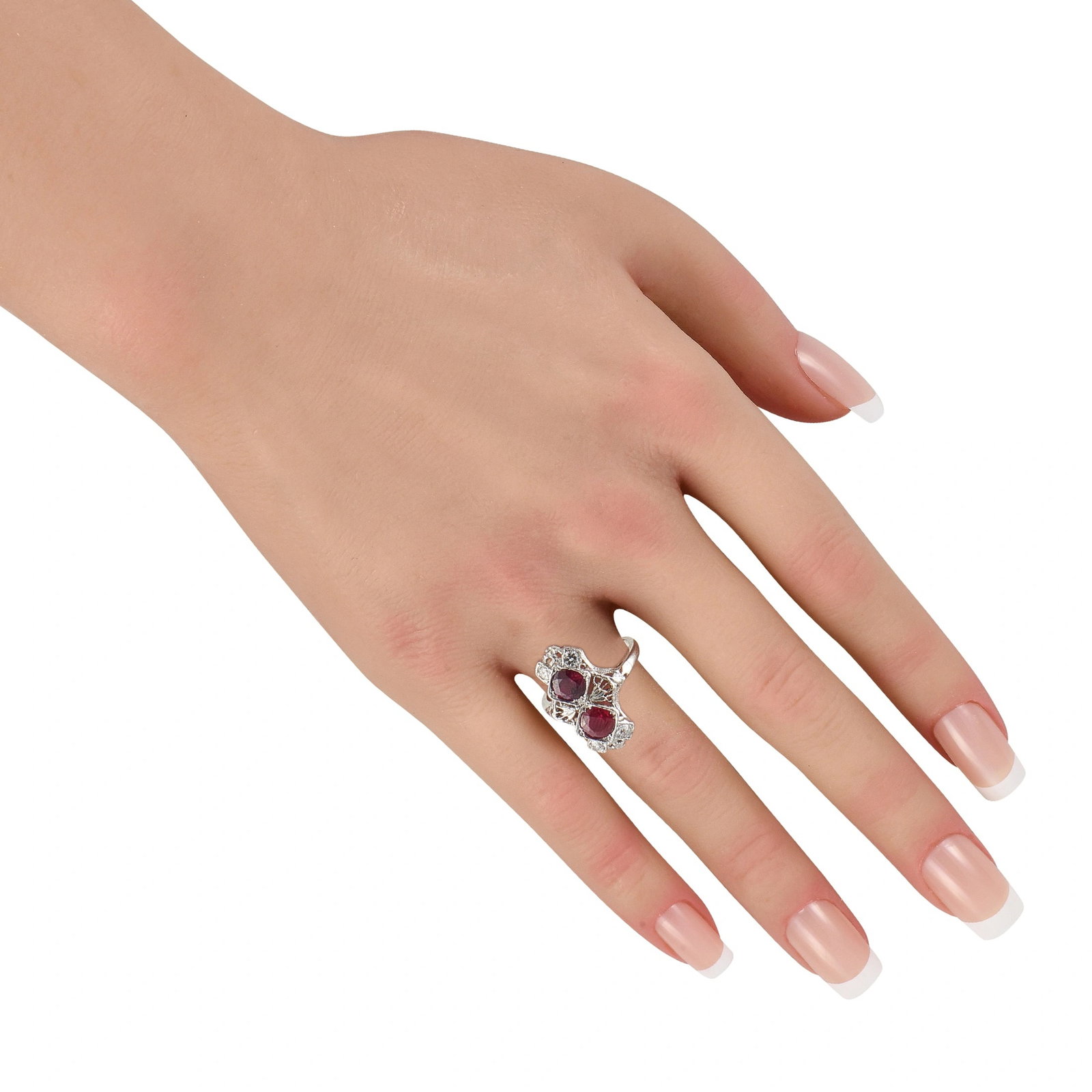 Antique Platinum 1.85ct Ruby Ring - 3