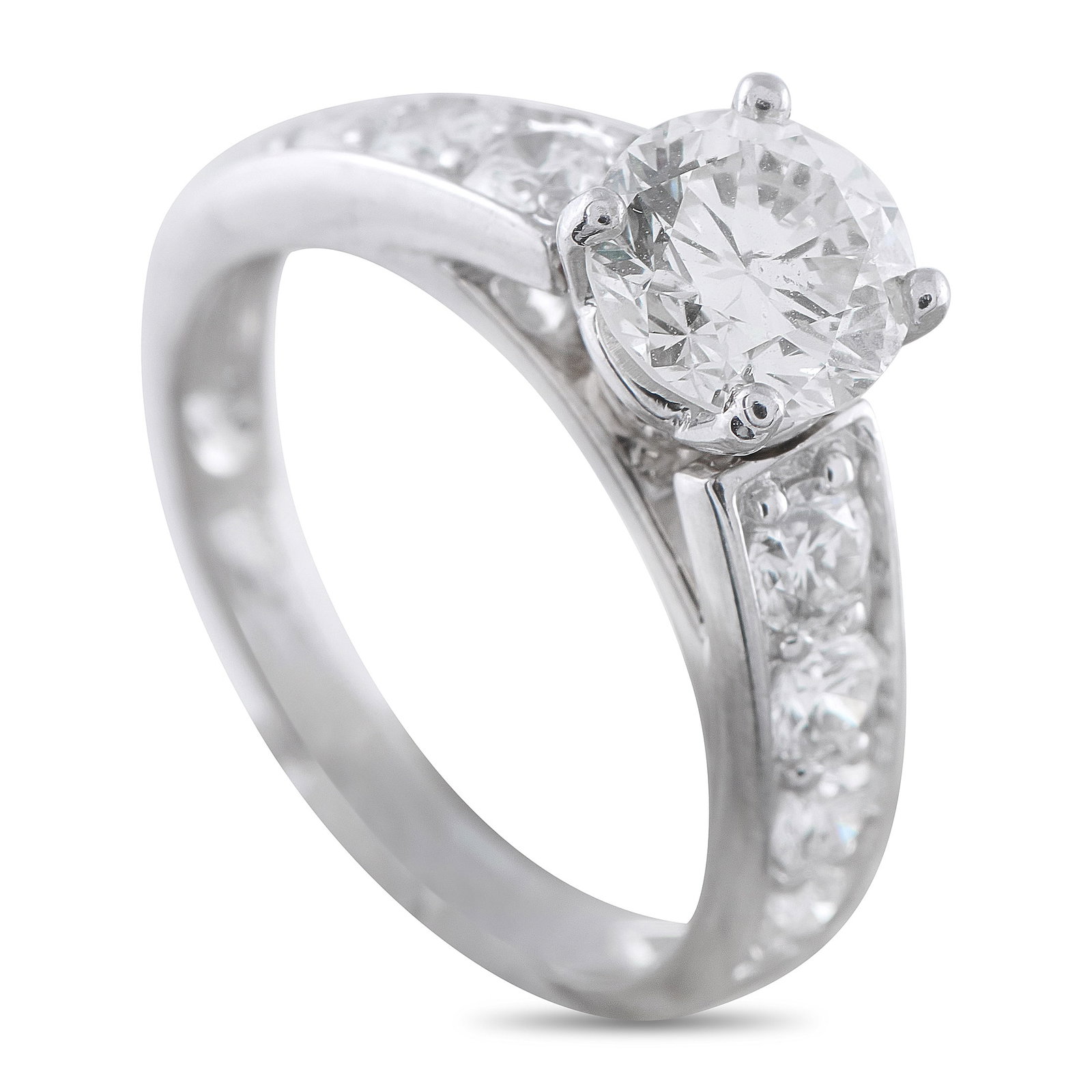 14K White Gold 1.95ct Diamond Ring: This luxury ring is designed to last a lifetime. A sparkling 1.25 carat round-cut Diamond center stone serves as a stunning focal point. It’s surrounded by additional Diamond accents totaling 0.70 c