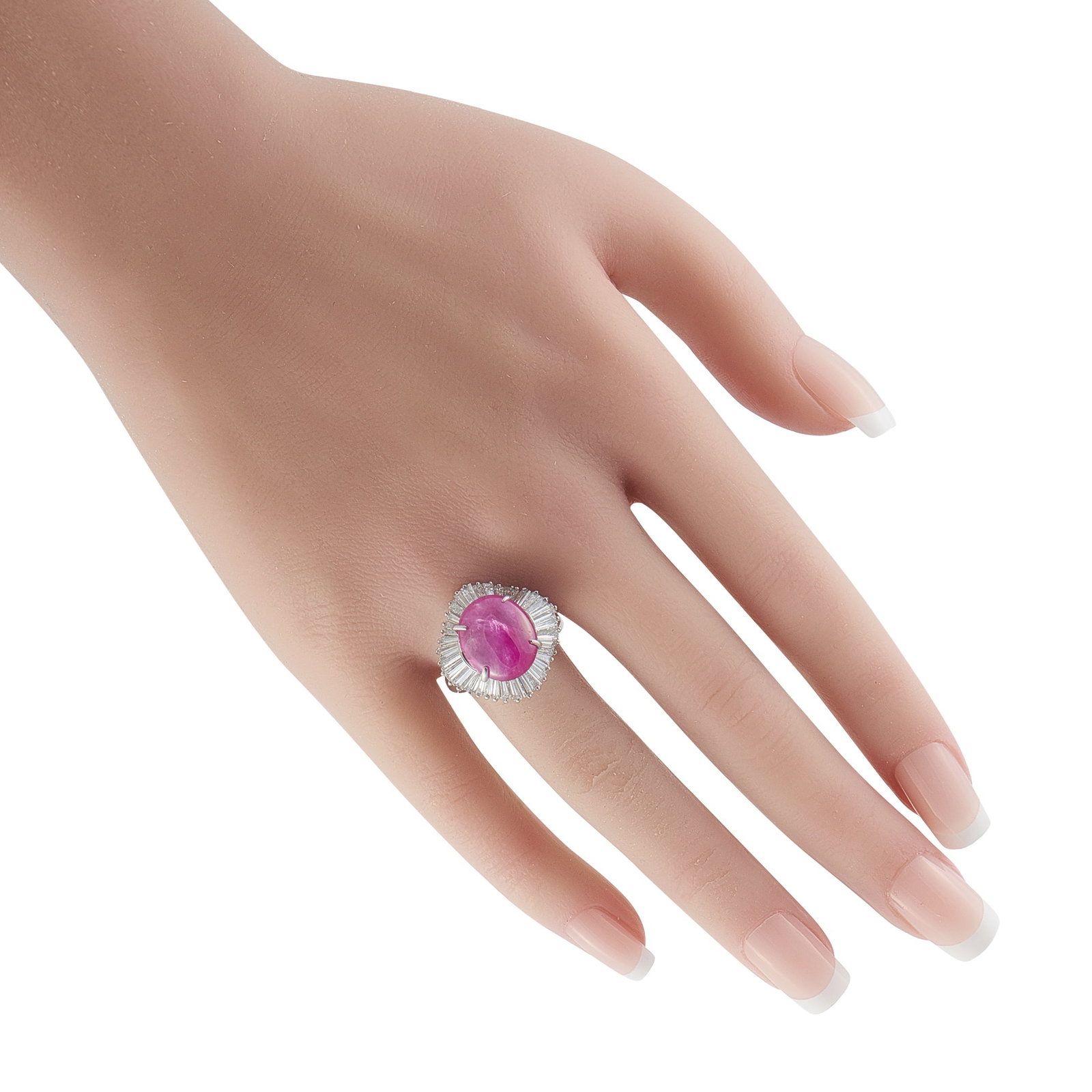 Platinum 1.70ct Diamond and Ruby Ring - 3