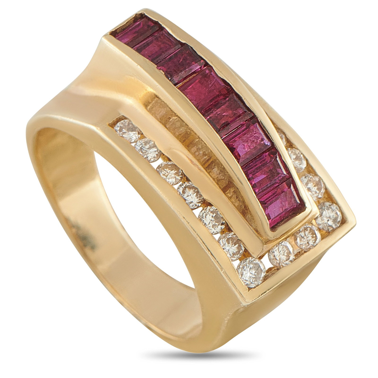 14K Yellow Gold 0.36ct Diamond and Ruby Ring (1 of 4)