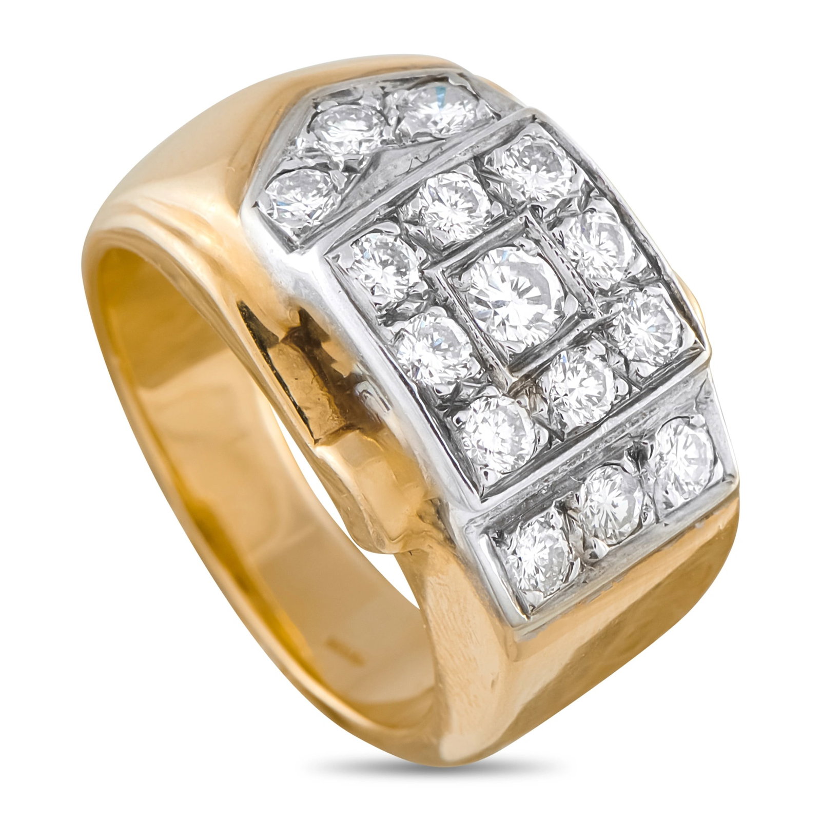 14K Yellow Gold 0.68ct Diamond Retro Ring
