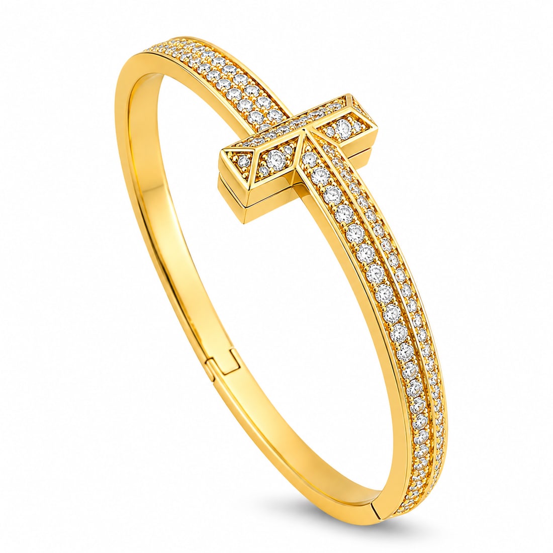 Tiffany & Co. 18K Yellow Gold T1 Wide 4.08ct Diamond Hinged Bracelet (1 of 3)
