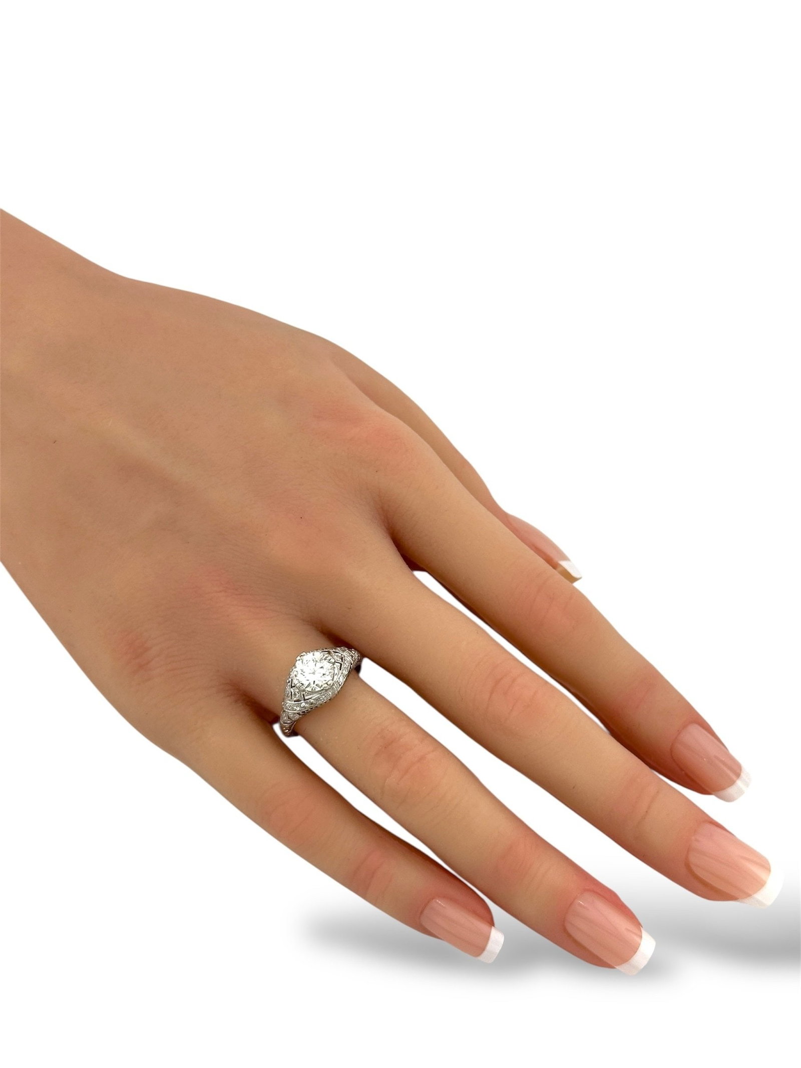 Antique Platinum Ring - 5