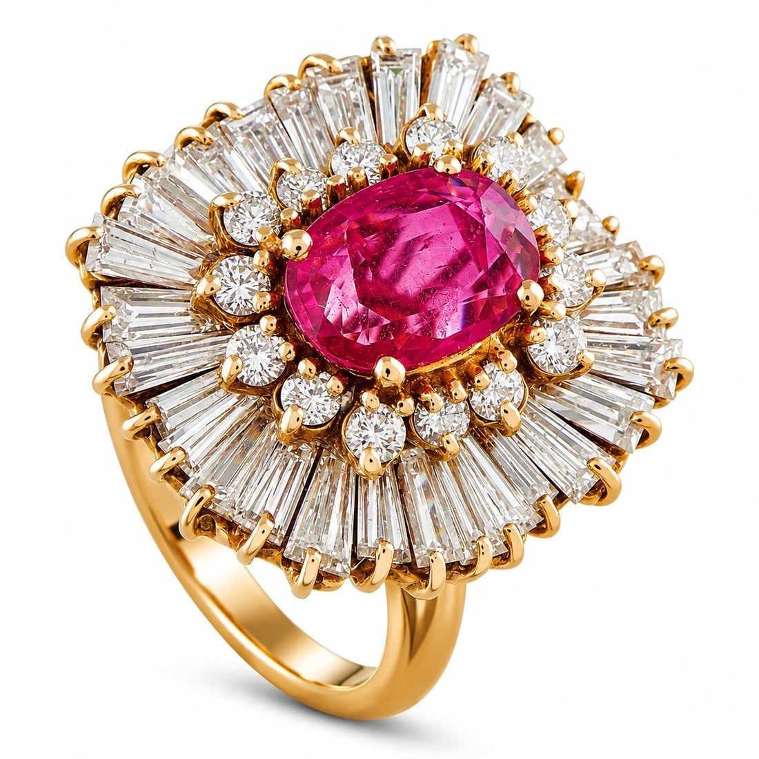18K Yellow Gold 4.0ct Diamond and Ruby Ring (1 of 7)