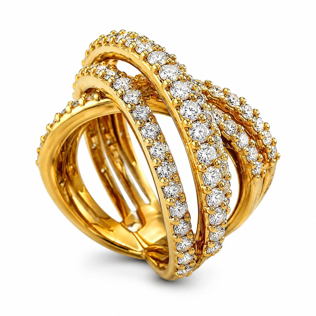 Sonia B. Eternal 18K Yellow Gold and 1.6ct Diamond Band: Sonia B. Eternal 18K Yellow Gold and 1.6ct Diamond Band Ring A radiant creation by Sonia B., this exquisite band ring captures refined luxury and timeless allure. Crafted in 18K yellow gold, it featur