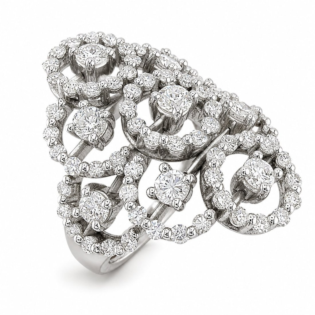 14K Damiani White Gold 2.00ct Diamond Circular Ring (1 of 7)