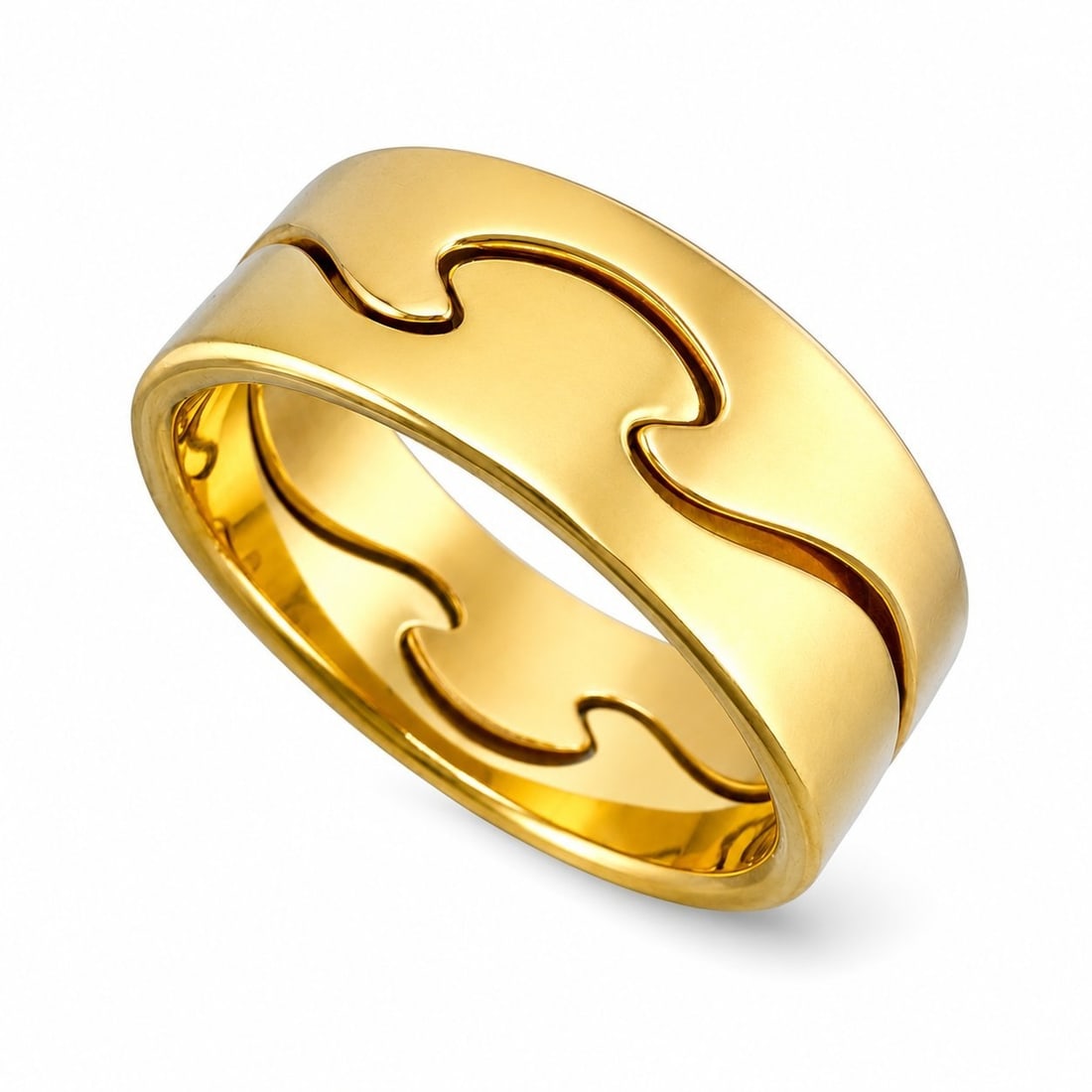 Georg Jensen Two Tone 18K Gold Convertible Ring: Georg Jensen Two Tone 18K Gold Convertible Ring This refined Georg Jensen ring is crafted in two tone yellow and rose gold with a clever separable design. The ring is composed of joined sections that 