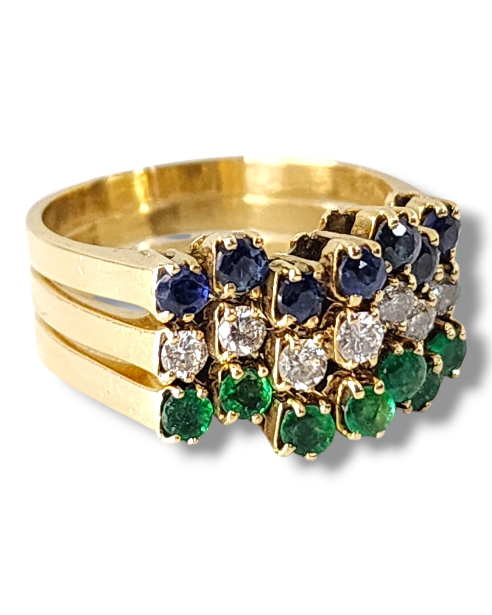 3 Pieces Stackable 14K Gold Interlocking Ring - 3