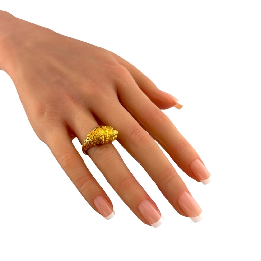 18K Yellow Gold Ruby Cheetah Wrap Ring - 6