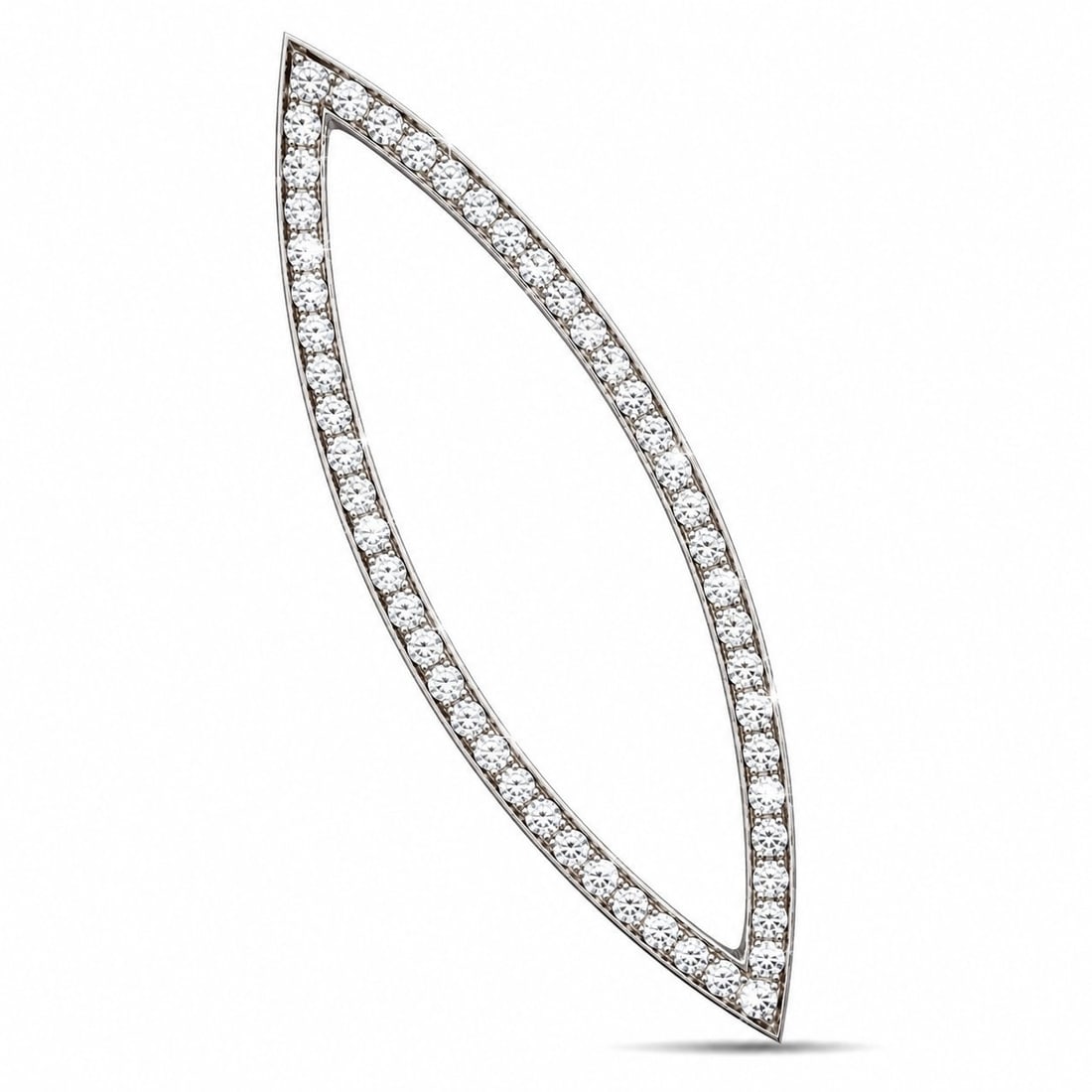 14K White Gold 0.60ct Diamond Marquise Pendan: 14K White Gold 0.60ct Diamond Marquise Pendant A refined long marquise shaped pendant crafted in white gold with diamond accents throughout the design. The elongated silhouette gives the piece an eleg