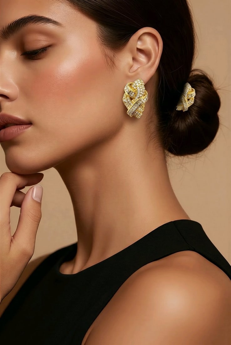 Certified 18K Yellow Gold 8.5ct Diamond Earrings: Certified 18K Yellow Gold 8.5 Carat Diamond earrings A striking and luxurious pair of diamond earrings crafted in 18 karat yellow Gold. Designed with an elegant combination of round and baguette cut d