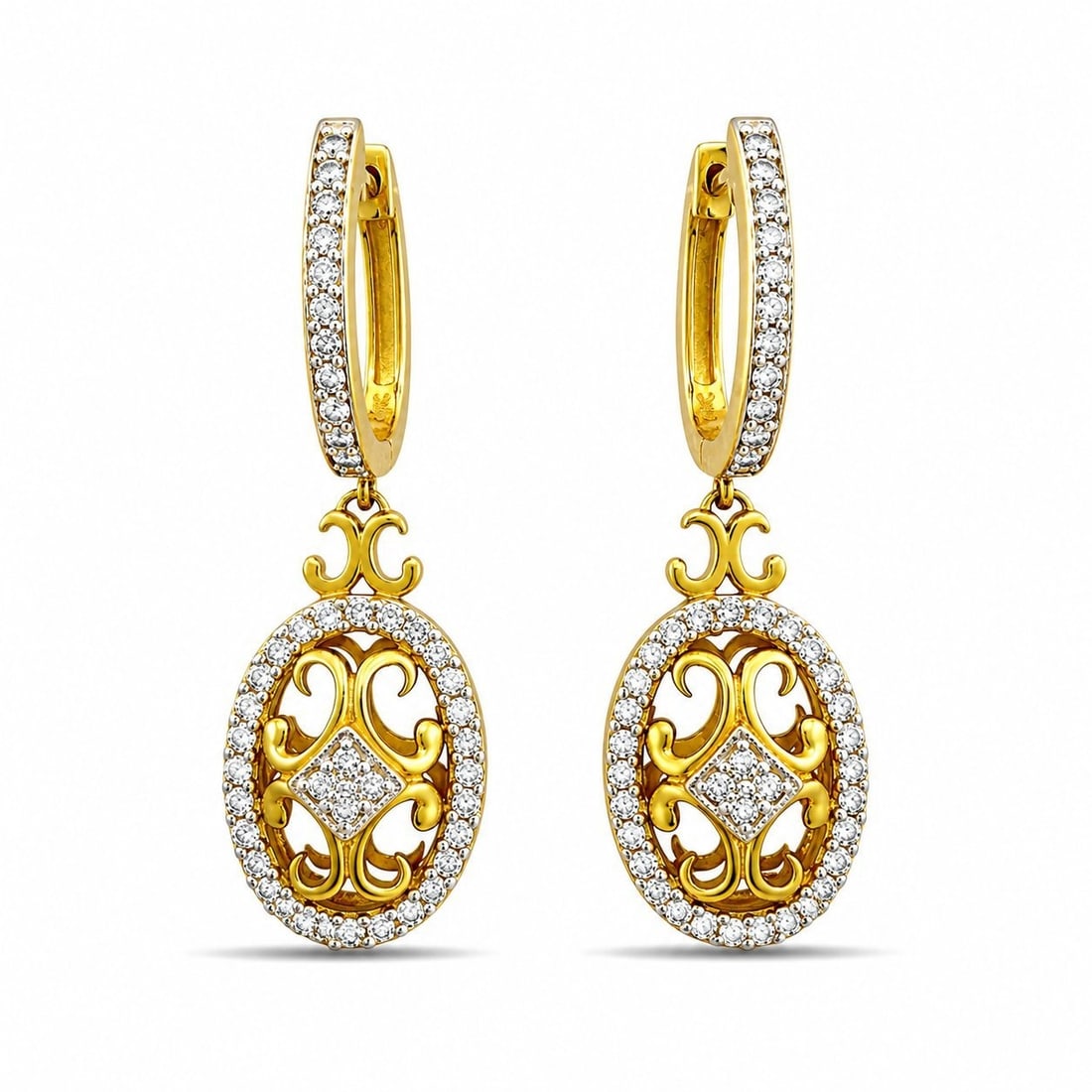 14K Yellow Gold 1.32ct Diamond Pin (1 of 8)