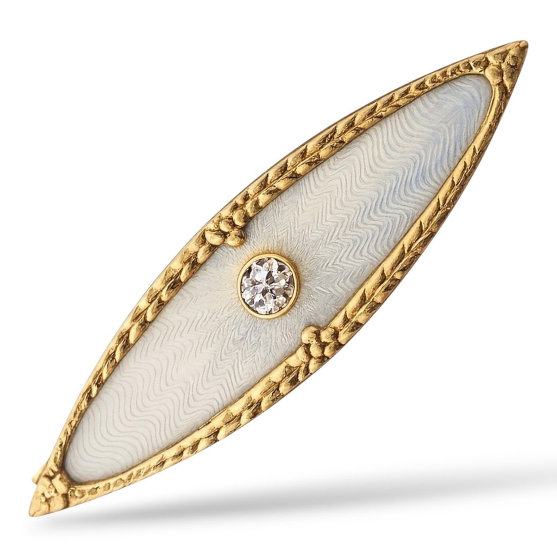 A Faberge 56K Gold Diamond and Enamel Brooch (1 of 11)
