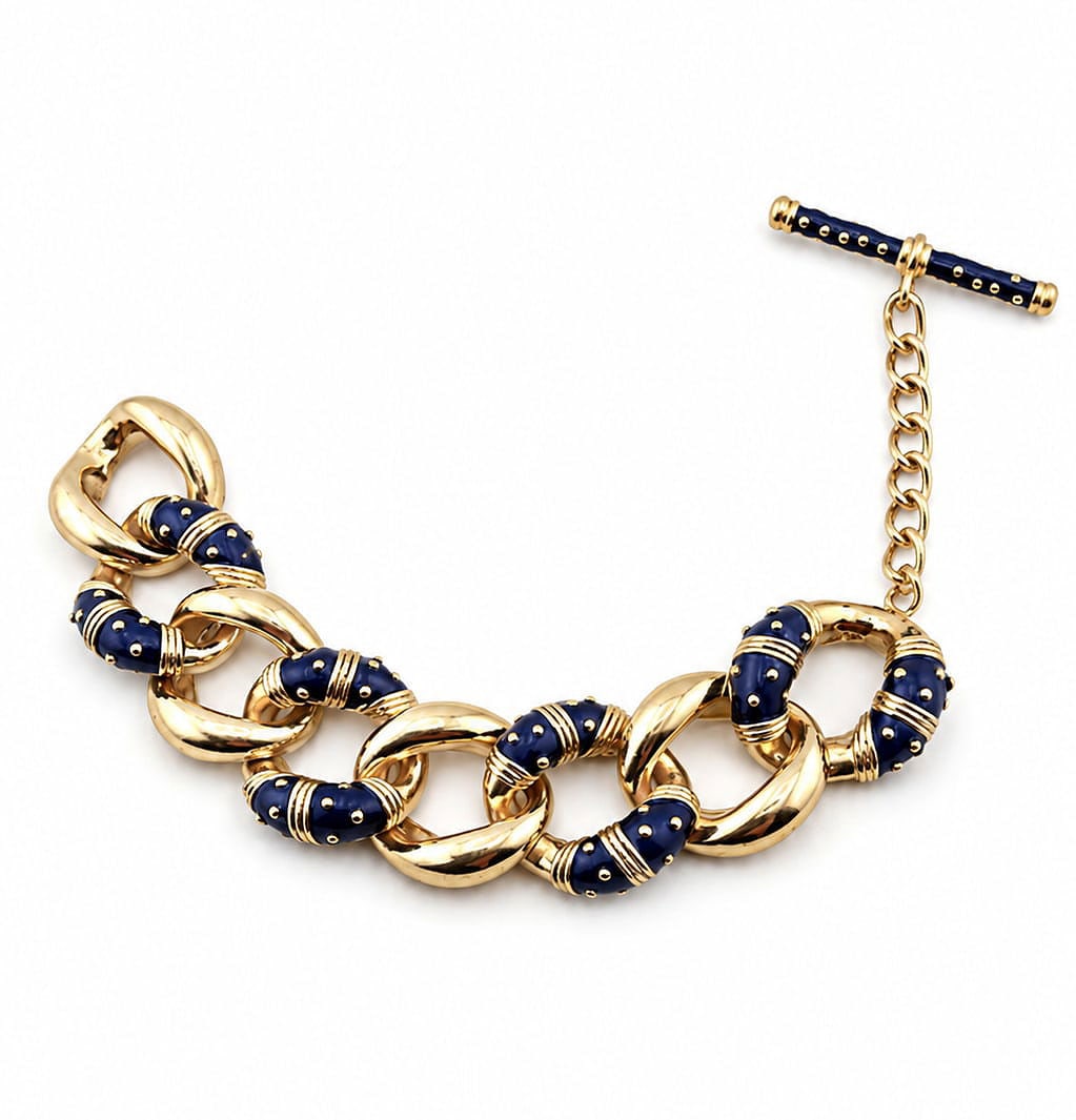 Hidalgo 18K Yellow Gold Enamel Bracelet (1 of 8)