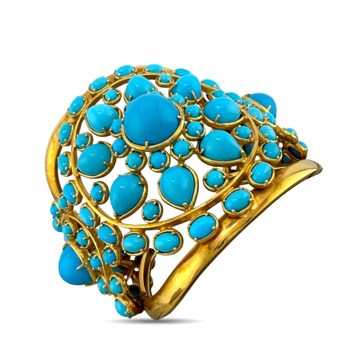 18K Yellow Gold Vintage Turquoise Bracelet (1 of 8)