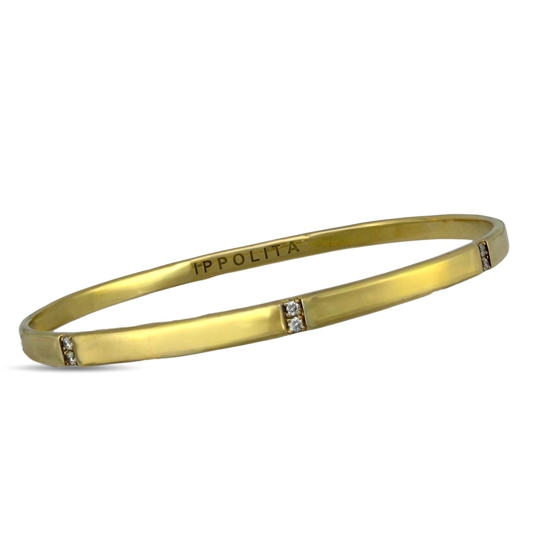 Ippolita 18K Yellow Gold 0.25ct Diamond Bracelet: Ippolita 18K Yellow Gold 0.25ct Diamond Bracelet This elegant Ippolita bracelet is crafted in luminous 18 karat yellow gold and carries the brand's signature sculptural fluidity. The design is refined