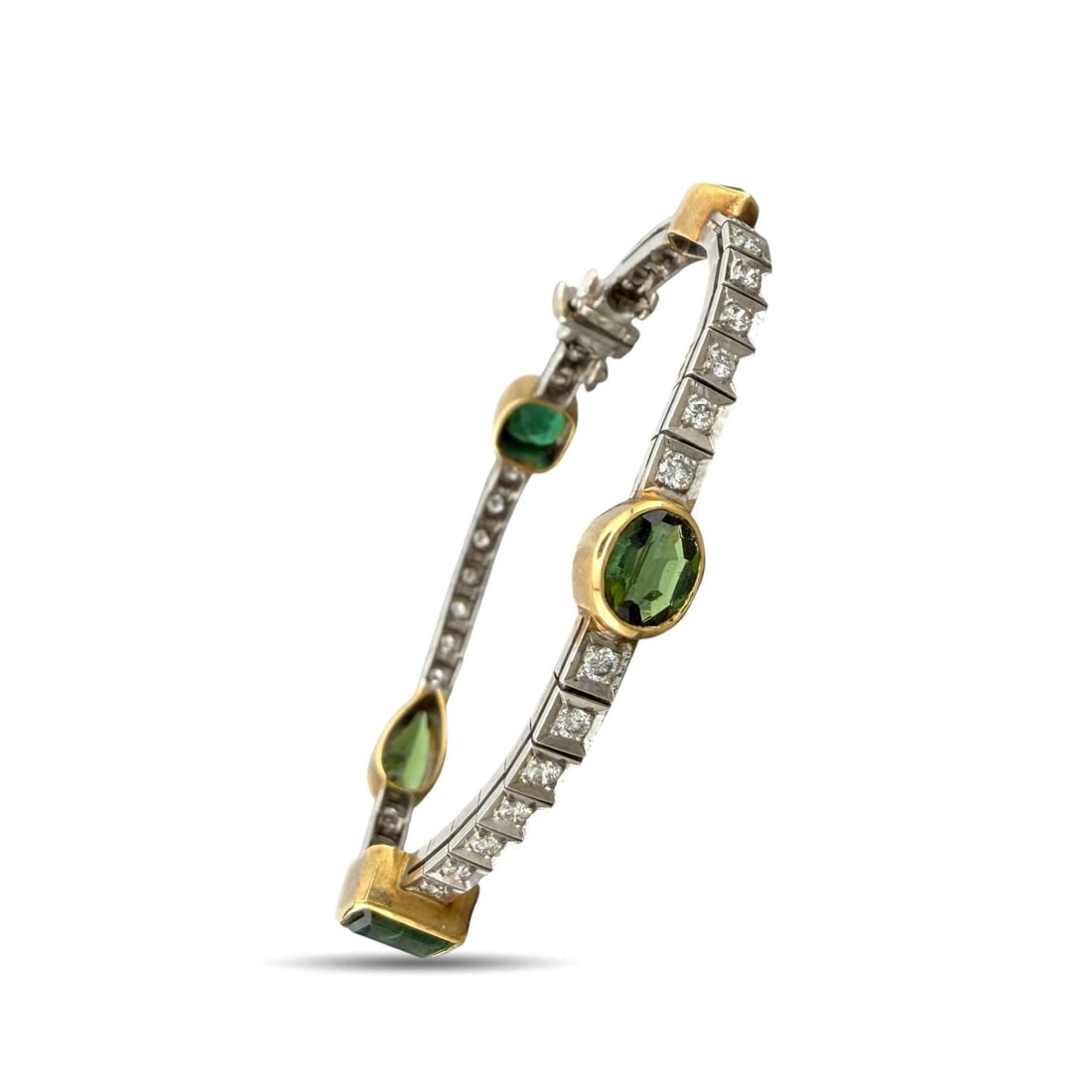 14K White Gold Peridot 1.80ct Diamond Bracelet (1 of 8)