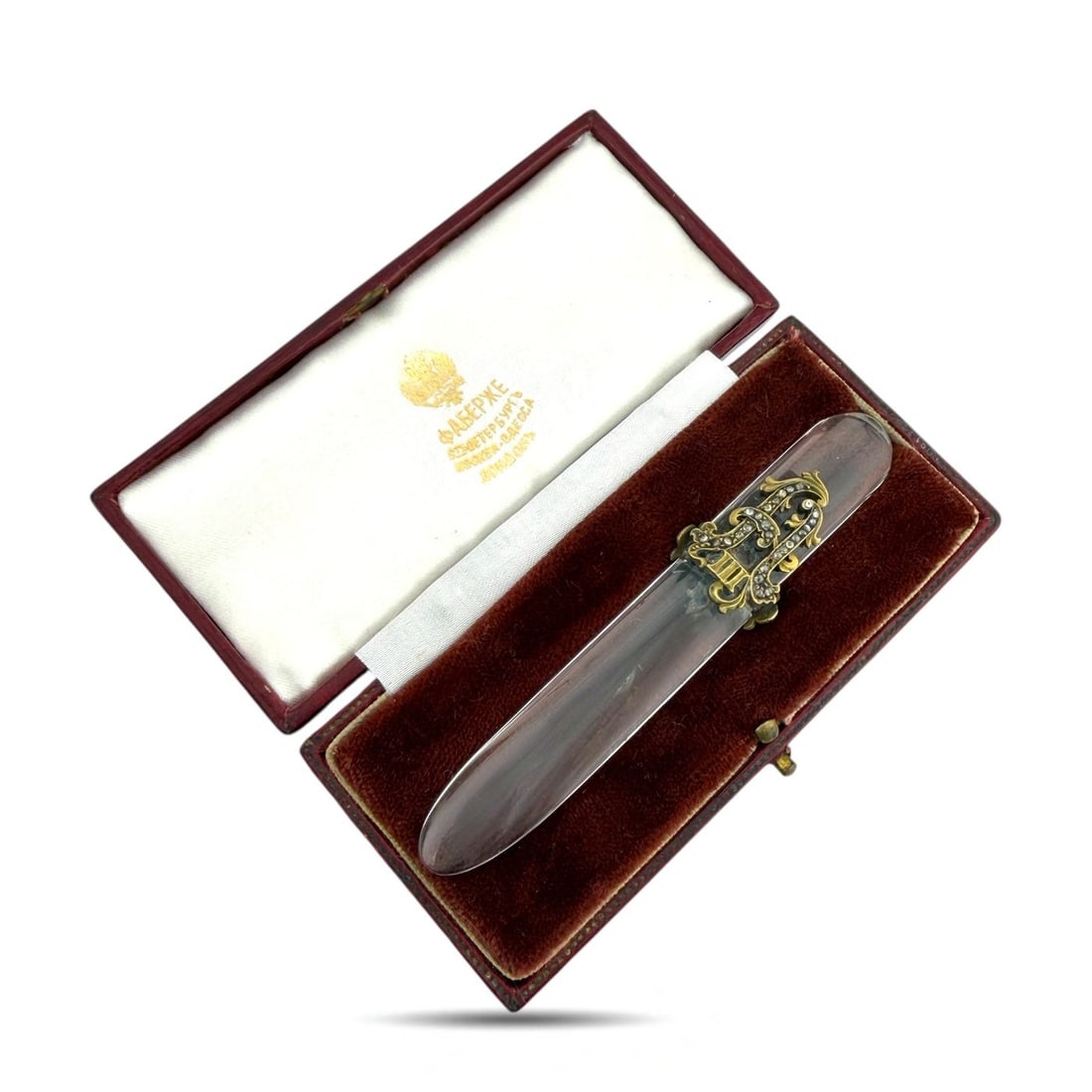 K. Faberge Imperial Russian Presentation Letter Opener 56 Yellow Gold Diamonds (1 of 5)