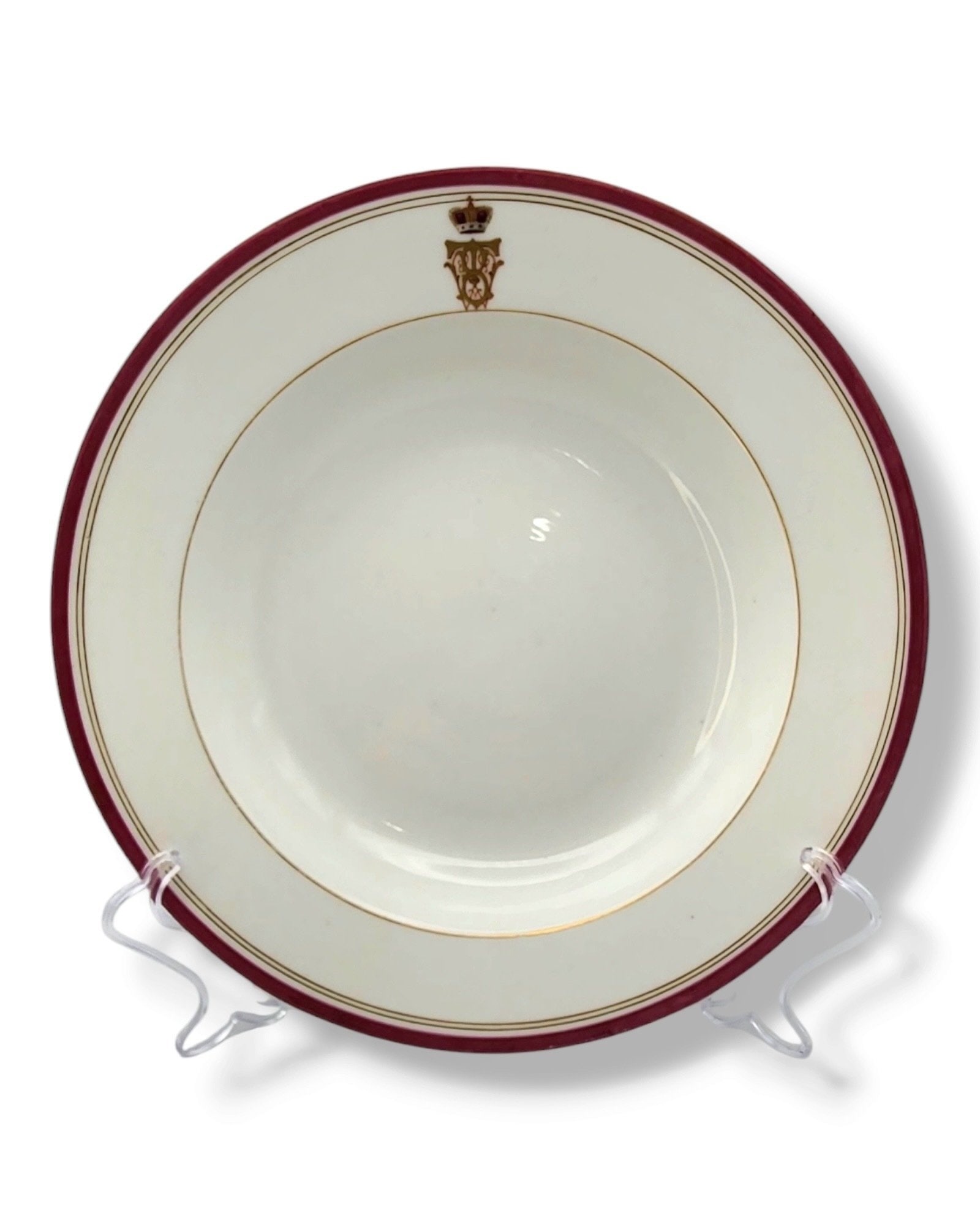 Imperial Russian Porcelain Plate St. Petersburg period of Emperor Alexander II Circa 1850: Imperial Russian Porcelain plate / bowl Imperial Porcelain Factory, St. Petersburg, , period of Emperor Alexander II Imperial Porcelain Manufactory, St. Petersburg, period of Alexander II. With sunken