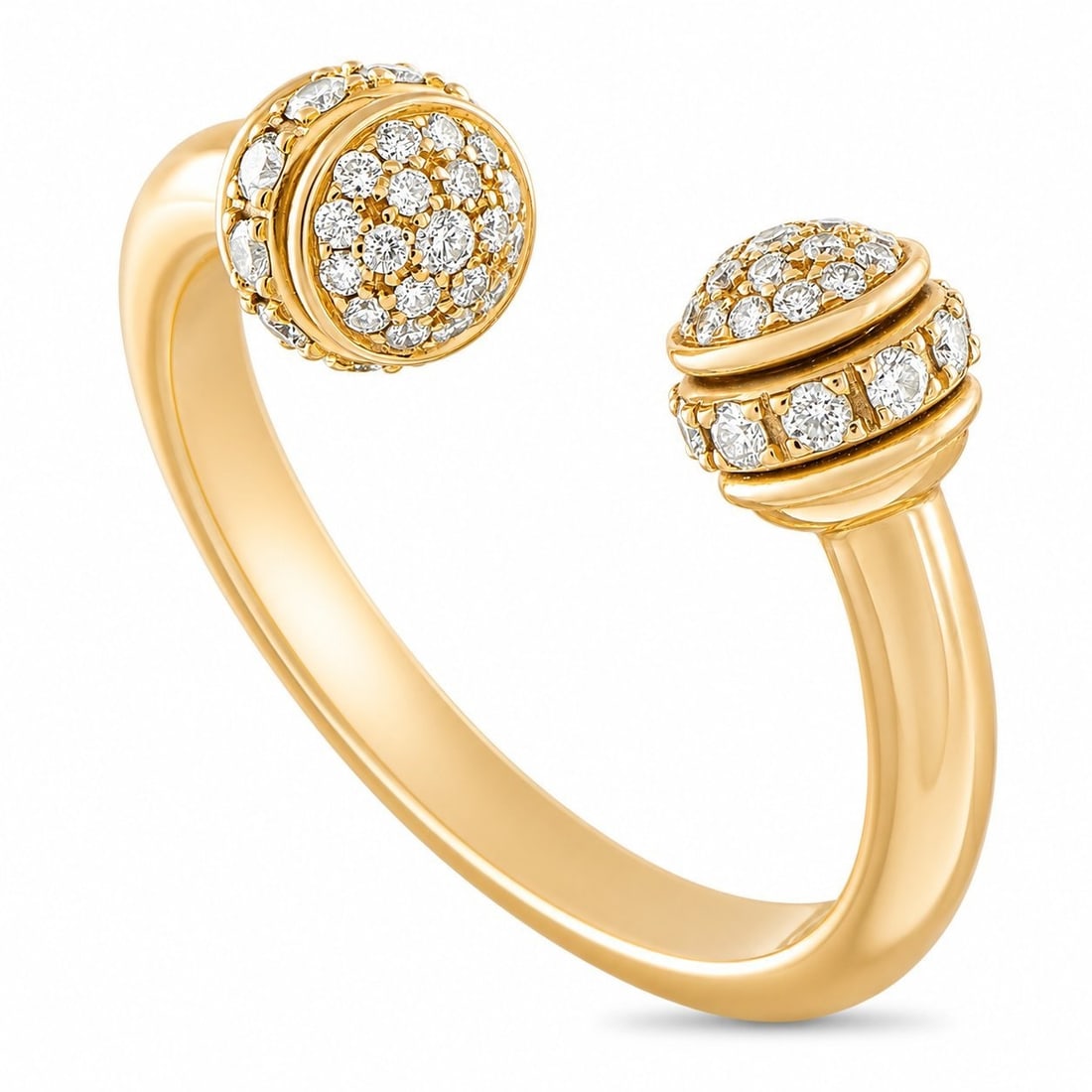 Piaget Possession 18K Yellow Gold Diamond Ring: Piaget Possession 18K Yellow Gold Diamond Ring This Piaget Possession ring is crafted in 18K yellow gold, featuring the brand’s signature rotating spheres pave-set with round brilliant diamonds.