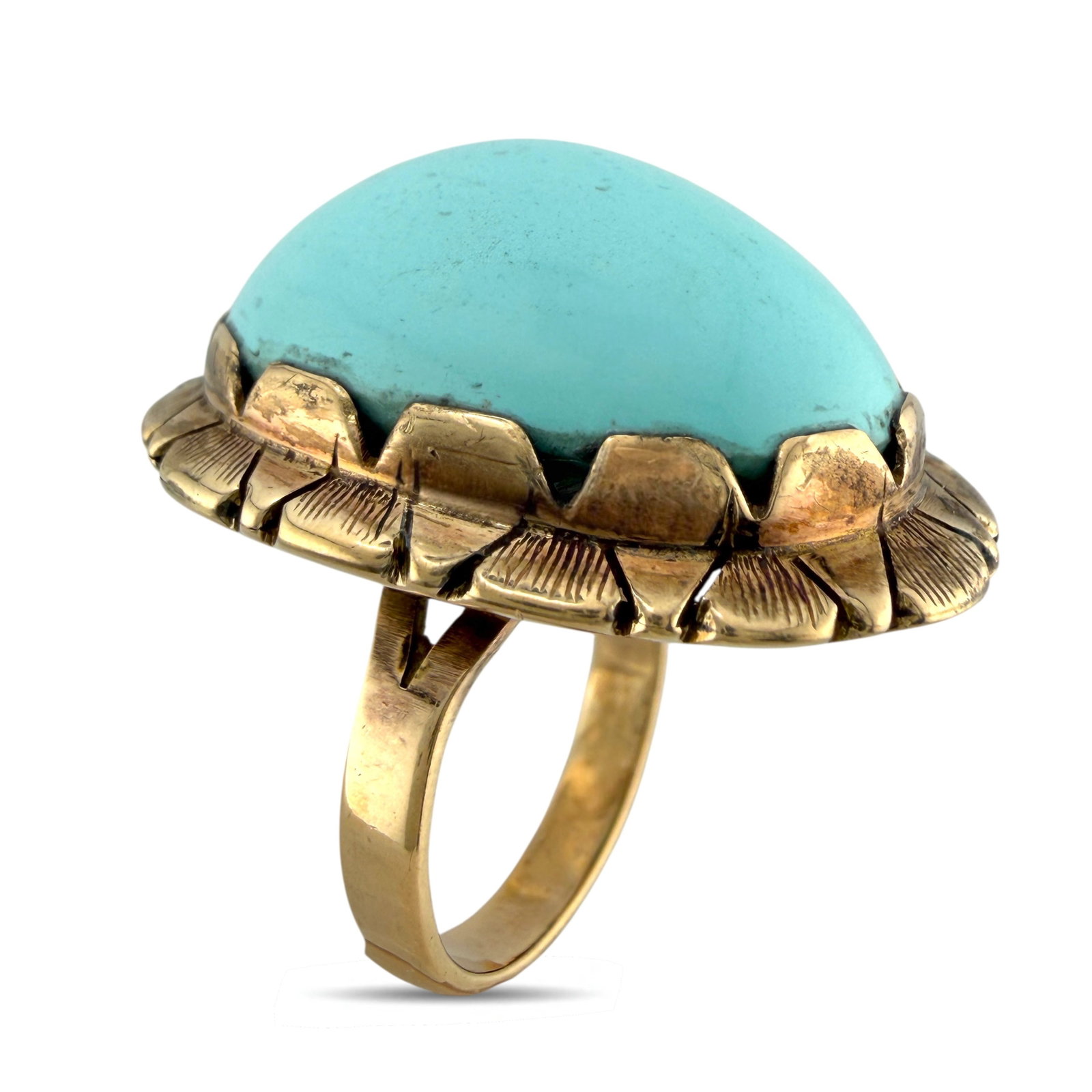 14K Rose Gold Turquoise Statement Ring - 2